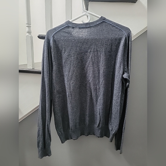 Vince Gray 100% Cotton V Neck Pullover Sweater Long Sleeve Mens Sz L - Picture 4 of 4
